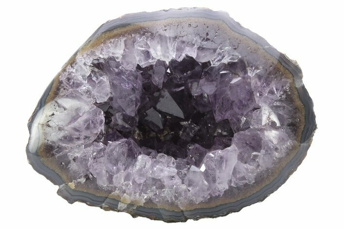 Purple Amethyst Geode with Polished Face - Uruguay #233596